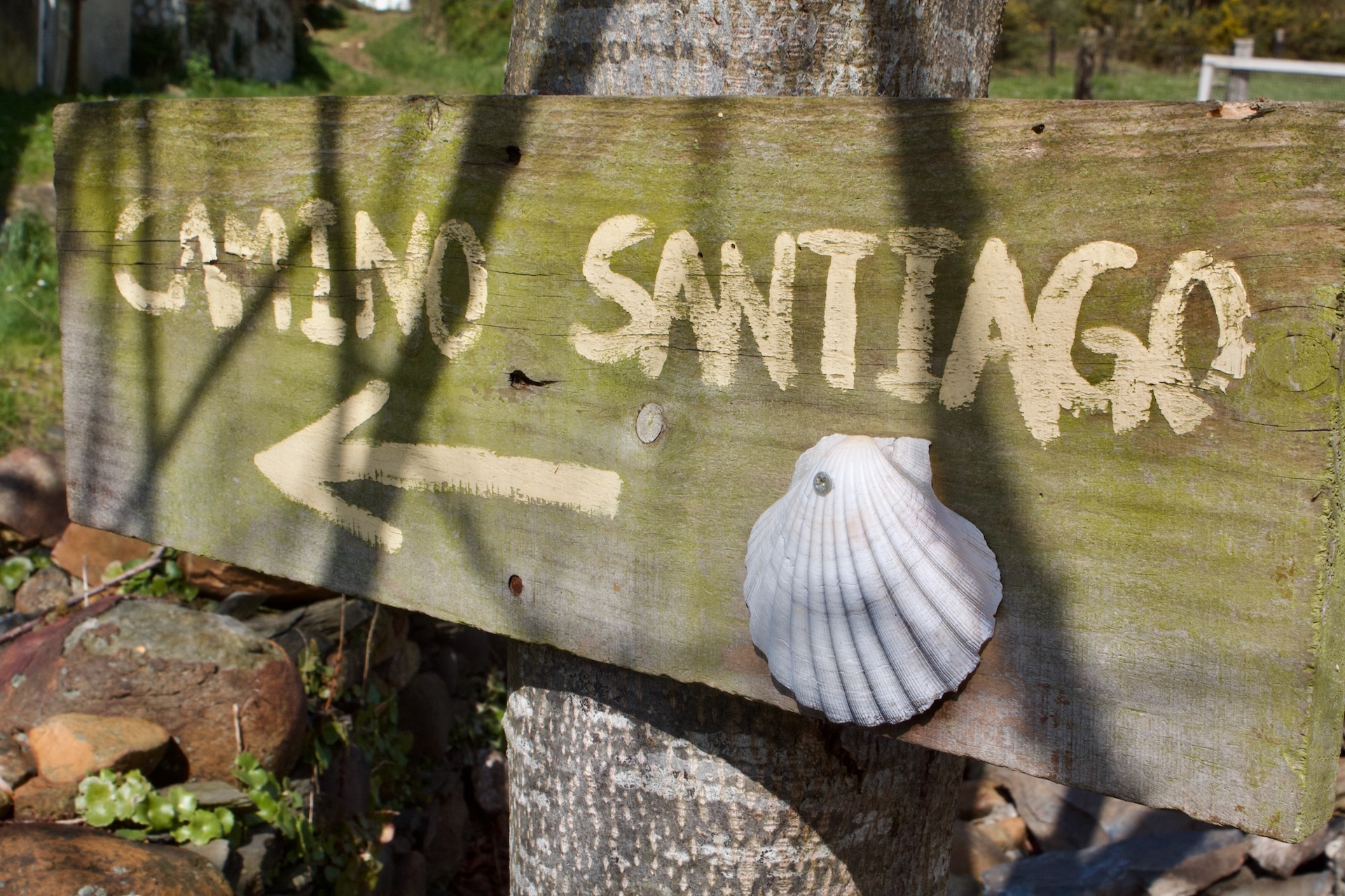 Wegweiser zum Camino de Santiago